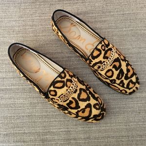 Sam Edelman Lorenzo Leopard Calf Hair Loafers